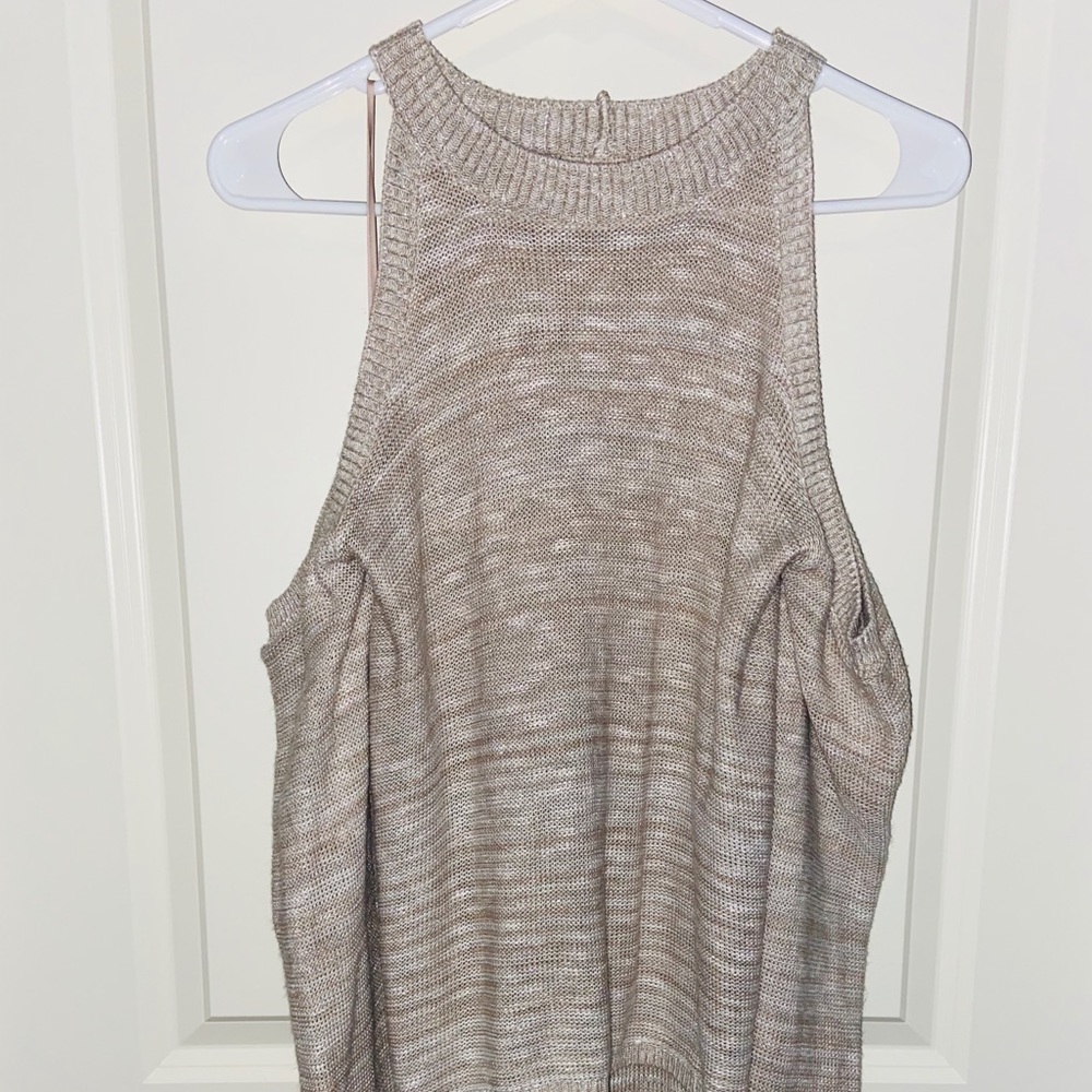 Peak-a-boo should sweater with flared sleeves